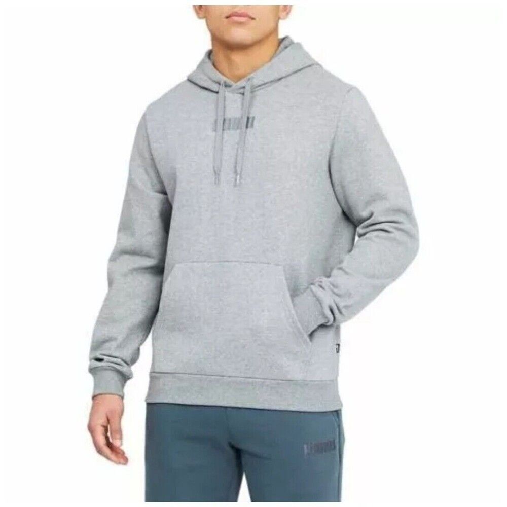 PUMA Men's XL Modern Basics 22 Cotton Blend Pullover Hoodie Embroidered Gray